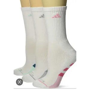 adidas womens Cushioned Quarter Socks (3-Pair),White/Pink/Blue/Gray Size 5-10